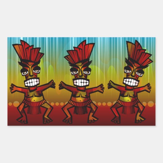Sticker Rectangulaire 1312743176_Vector_Clipart hommes Hawaiian Tiki (Devant)