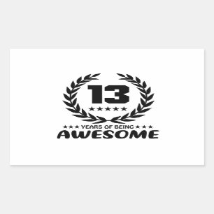 Sticker Rectangulaire 13 ans d'être impressionnant