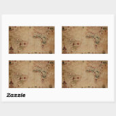 Sticker Rectangulaire 1633 Atantic Ocean Portolan Chart - Pascoal Roiz (Feuille)
