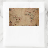 Sticker Rectangulaire 1633 Atantic Ocean Portolan Chart - Pascoal Roiz (Sac)