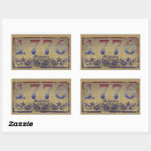 Sticker Rectangulaire 1776 Indépendance (Feuille)