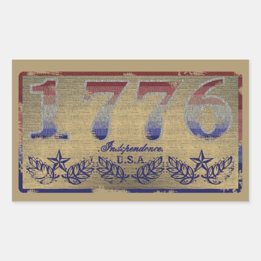 Sticker Rectangulaire 1776 Indépendance (Devant)