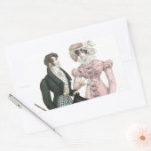 Sticker Rectangulaire 1823 Antique Homme Mariage Femme Mode (Enveloppe)