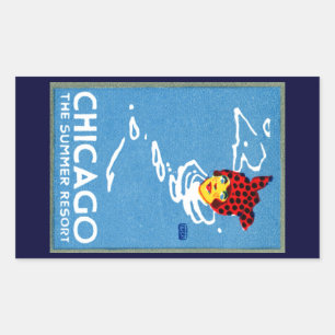 Sticker Rectangulaire 1912 Chicago, La Station d'été