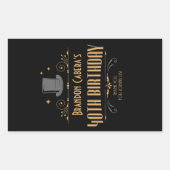 Sticker Rectangulaire 1920 Art Déco Black & Gold 40e anniversaire (Devant)
