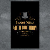 Sticker Rectangulaire 1920 Art Déco Black & Gold 40e anniversaire