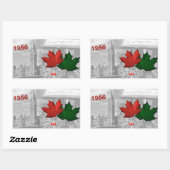 Sticker Rectangulaire 1956 - Révolution hongroise et réfugiés au Canada (Feuille)