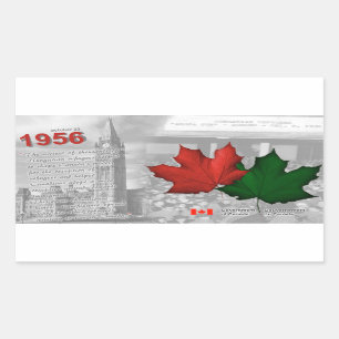 Sticker Rectangulaire 1956 - Révolution hongroise et réfugiés au Canada