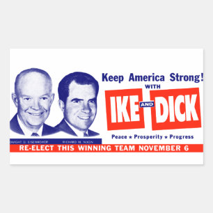 Sticker Rectangulaire 1956 Vote Ike et Dick