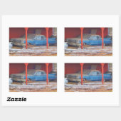 Sticker Rectangulaire 1960 BLUE SADAND DEVILLE Antique voiture (Feuille)