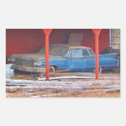 Sticker Rectangulaire 1960 BLUE SADAND DEVILLE Antique voiture (Devant)