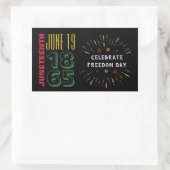 Sticker Rectangulaire 19 juin 1865 Feu d'artifice d'histoire noire (Sac)