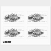 Sticker Rectangulaire 19e C. Huîtres, noir (Feuille)