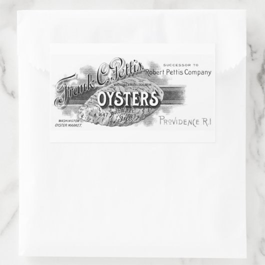 Sticker Rectangulaire 19e C. Huîtres, noir (Sac)