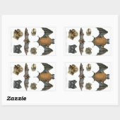 Sticker Rectangulaire 19e impression de chaume C. (Feuille)