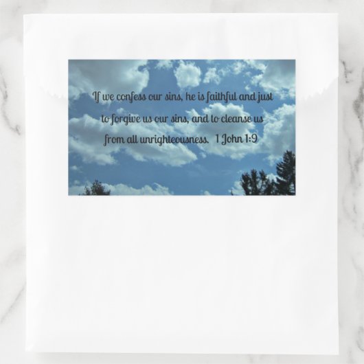 Sticker Rectangulaire 1 Jean 1:9 (Sac)