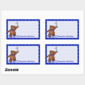 Sticker Rectangulaire 1er anniversaire Dancing Bear Scrapbook (Feuille)
