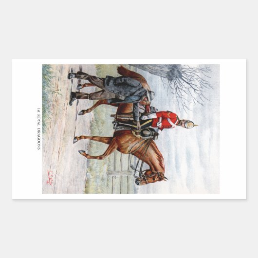 Sticker Rectangulaire 1er Royal Dragoons (Devant)