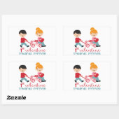 Sticker Rectangulaire 1re Saint Valentin Ensemble (Feuille)