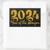 STICKER RECTANGULAIRE 2024 ANNÉE DU DRAGON OR (Sac)