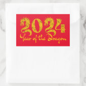 STICKER RECTANGULAIRE 2024 ANNÉE DU DRAGON OR (Sac)