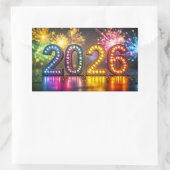 Sticker Rectangulaire 2026, Happy New Year Celebration, (Sac)