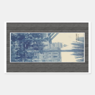 Sticker Rectangulaire 23.Alicante Jardin De Isabel Ii, Vintage