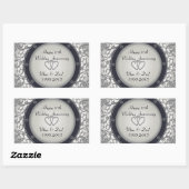 Sticker Rectangulaire 25e anniversaire du Mariage d'argent (Feuille)