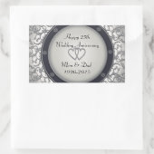 Sticker Rectangulaire 25e anniversaire du Mariage d'argent (Sac)