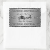 Sticker Rectangulaire 25e anniversaire Mariage-Mariage cheval et transpo (Sac)
