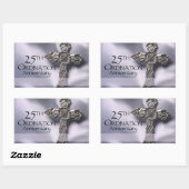 Sticker Rectangulaire 25e cabinet Anniversary Cross Host (Feuille)