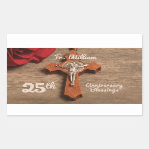 Sticker Rectangulaire 25ème anniversaire de classification de prêtre