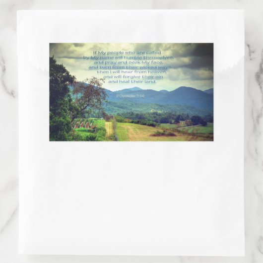 Sticker Rectangulaire 2 Chronicles 7:14 (Sac)