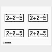 Sticker Rectangulaire 2 plus 2 égale 5 (Feuille)