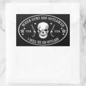 Sticker Rectangulaire 2e amendement Oreiller (Sac)