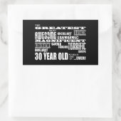 Sticker Rectangulaire 30èmes ans de fête d'anniversaire d'amusement (Sac)