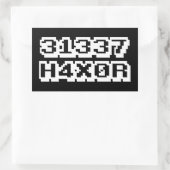 STICKER RECTANGULAIRE 31337 H4X0R (Sac)