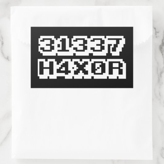STICKER RECTANGULAIRE 31337 H4X0R (Sac)