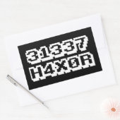STICKER RECTANGULAIRE 31337 H4X0R (Enveloppe)