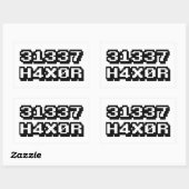 STICKER RECTANGULAIRE 31337 H4X0R (Feuille)