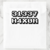 STICKER RECTANGULAIRE 31337 H4X0R (Sac)