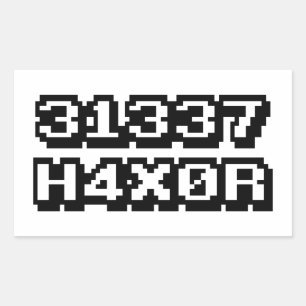 STICKER RECTANGULAIRE 31337 H4X0R