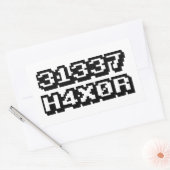 STICKER RECTANGULAIRE 31337 H4X0R (Enveloppe)