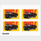 Sticker Rectangulaire 341 Cartoon Muscle Car (Feuille)