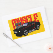 Sticker Rectangulaire 341 Cartoon Muscle Car (Enveloppe)