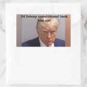 Sticker Rectangulaire 34 condamnations pour crime l'enferment Donald Tru (Sac)