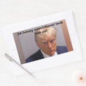 Sticker Rectangulaire 34 condamnations pour crime l'enferment Donald Tru (Enveloppe)