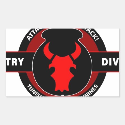 STICKER RECTANGULAIRE 34E DIVISION D'INFANTERIE" BULLE ROUGE" (Devant)