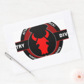 STICKER RECTANGULAIRE 34E DIVISION D'INFANTERIE" BULLE ROUGE" (Enveloppe)