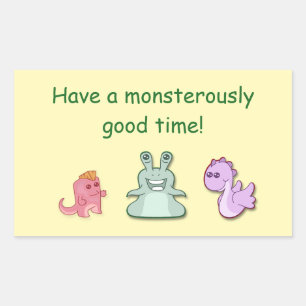 Sticker Rectangulaire 3 Monstres Personnalisés Monstériquement Bon Temps